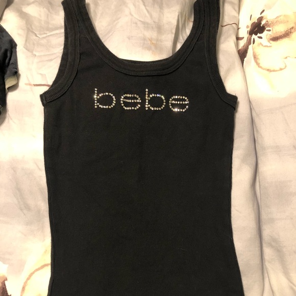 Bebe Tops Black Bebe Bling Tank Top Size Medium Poshmark